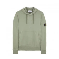 Stone Island Cotton Fleece Hoodie Olive - 64151H
