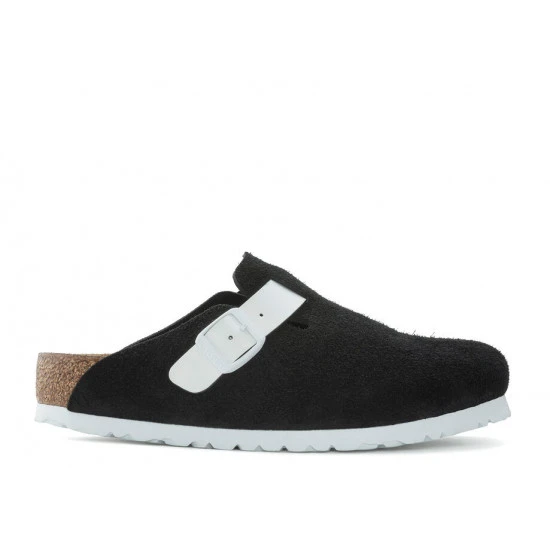 Birkenstock Boston Black Antique Suede - White - 1025895 - 1025937 1 Birkenstock Boston Black Antique Suede - White - 1025895 - 1025937