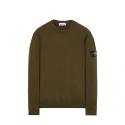 Stone Island Cotton Fleece Crewneck Olive - 62420O