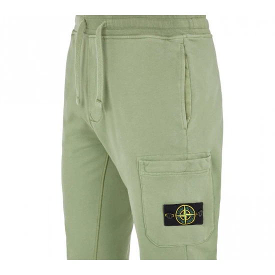 Stone Island Cotton Fleece Pant Olive - 64551 2 Stone Island Cotton Fleece Pant Olive - 64551 – Image 2